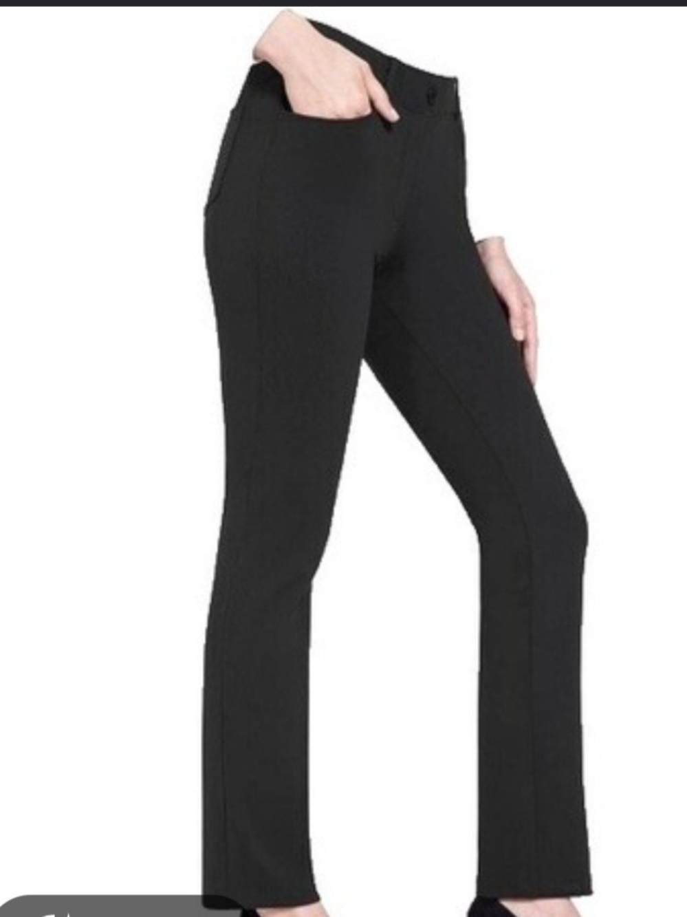 Women's Black Slim Straight Trousers